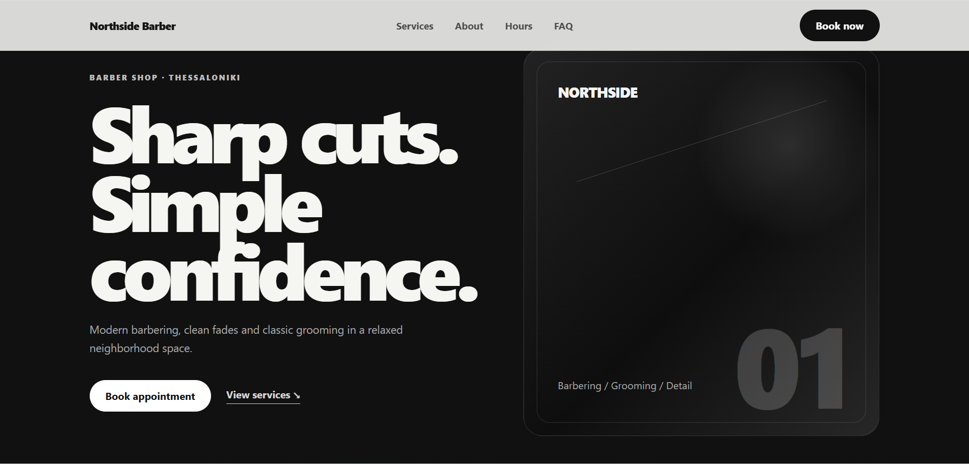 Website preview για το Northside Barber